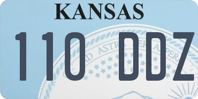 KS license plate 110DDZ