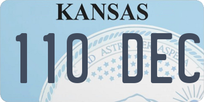 KS license plate 110DEC