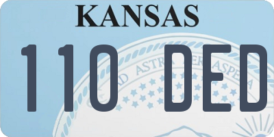 KS license plate 110DED
