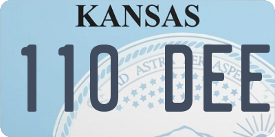 KS license plate 110DEE