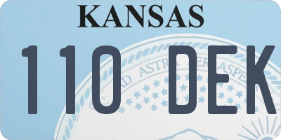KS license plate 110DEK