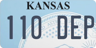 KS license plate 110DEP