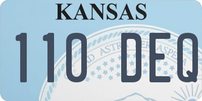KS license plate 110DEQ