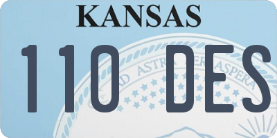 KS license plate 110DES