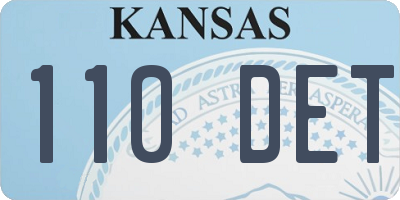 KS license plate 110DET