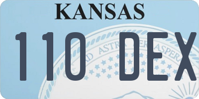 KS license plate 110DEX