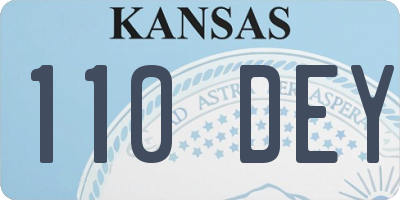 KS license plate 110DEY
