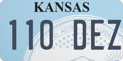 KS license plate 110DEZ
