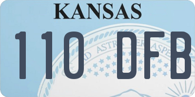 KS license plate 110DFB