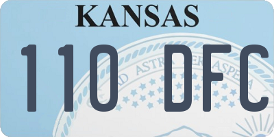 KS license plate 110DFC