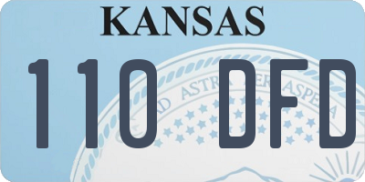 KS license plate 110DFD