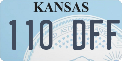 KS license plate 110DFF