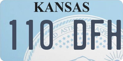 KS license plate 110DFH