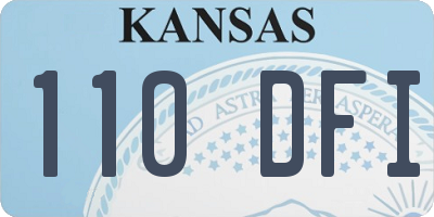 KS license plate 110DFI