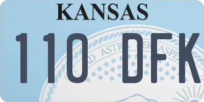 KS license plate 110DFK