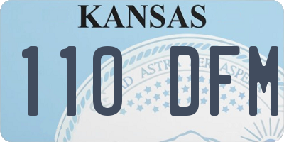 KS license plate 110DFM