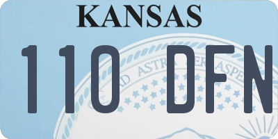 KS license plate 110DFN