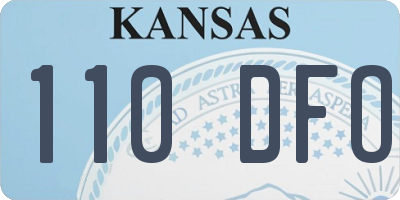 KS license plate 110DFO