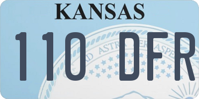 KS license plate 110DFR