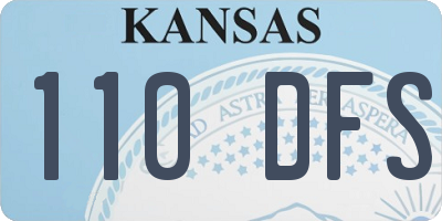 KS license plate 110DFS