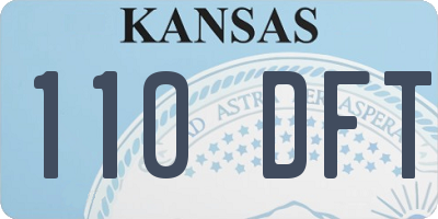 KS license plate 110DFT