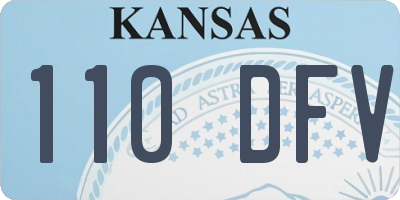 KS license plate 110DFV