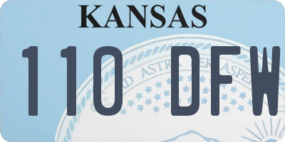 KS license plate 110DFW