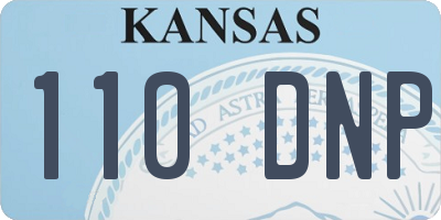 KS license plate 110DNP