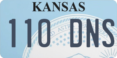KS license plate 110DNS
