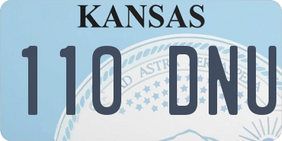 KS license plate 110DNU