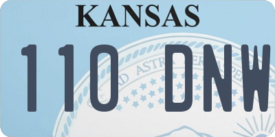 KS license plate 110DNW