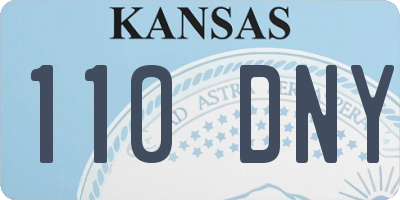 KS license plate 110DNY