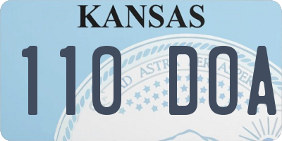 KS license plate 110DOA
