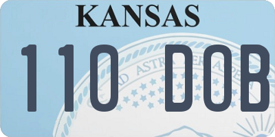 KS license plate 110DOB