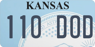 KS license plate 110DOD
