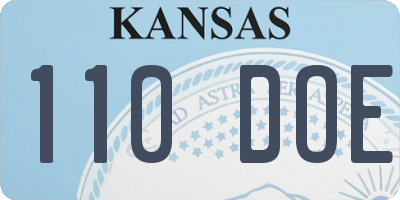 KS license plate 110DOE