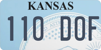 KS license plate 110DOF