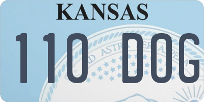 KS license plate 110DOG