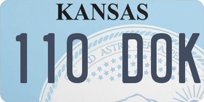 KS license plate 110DOK
