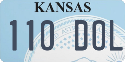 KS license plate 110DOL