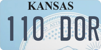 KS license plate 110DOR
