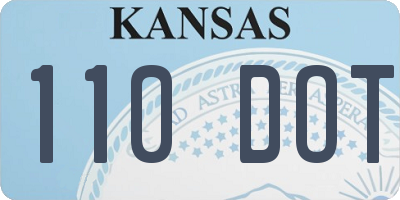 KS license plate 110DOT