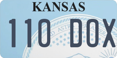 KS license plate 110DOX