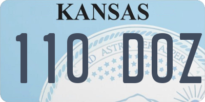 KS license plate 110DOZ