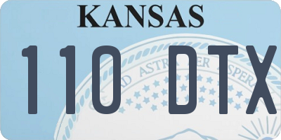 KS license plate 110DTX