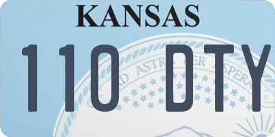 KS license plate 110DTY