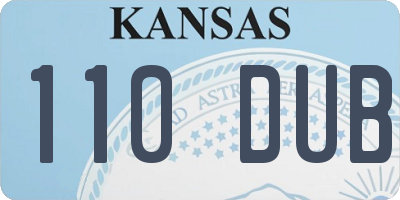 KS license plate 110DUB