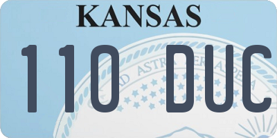 KS license plate 110DUC