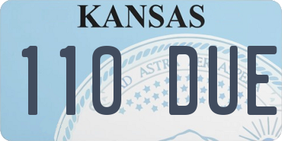 KS license plate 110DUE