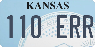 KS license plate 110ERR